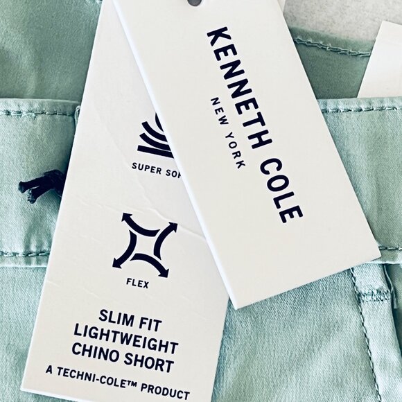Kenneth Cole Men's Green Slim Fit Lightweight Stretch Chino Shorts Size 32 NWT - Picture 5 of 12